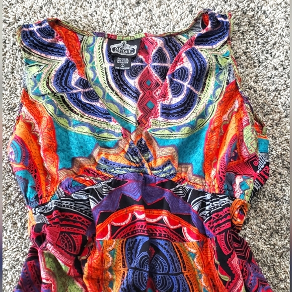 ANGIE | Hippie Bohemian Babydoll Tank Blouse - Picture 3 of 4